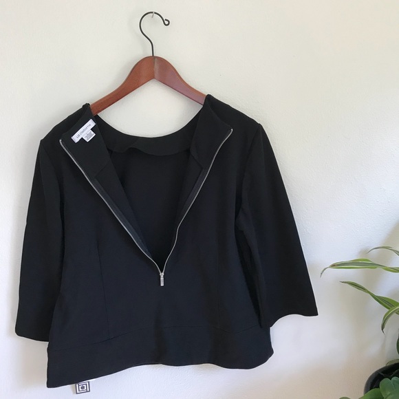 NWT Liz Claiborne Jet Black 3/4 Sleeve Blouse - Picture 6 of 6